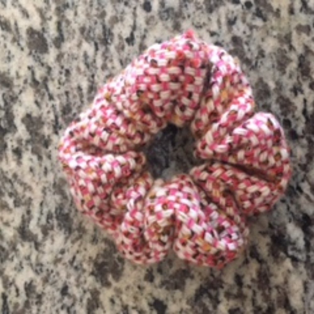 J.Crew Pink Tweed Scrunchie